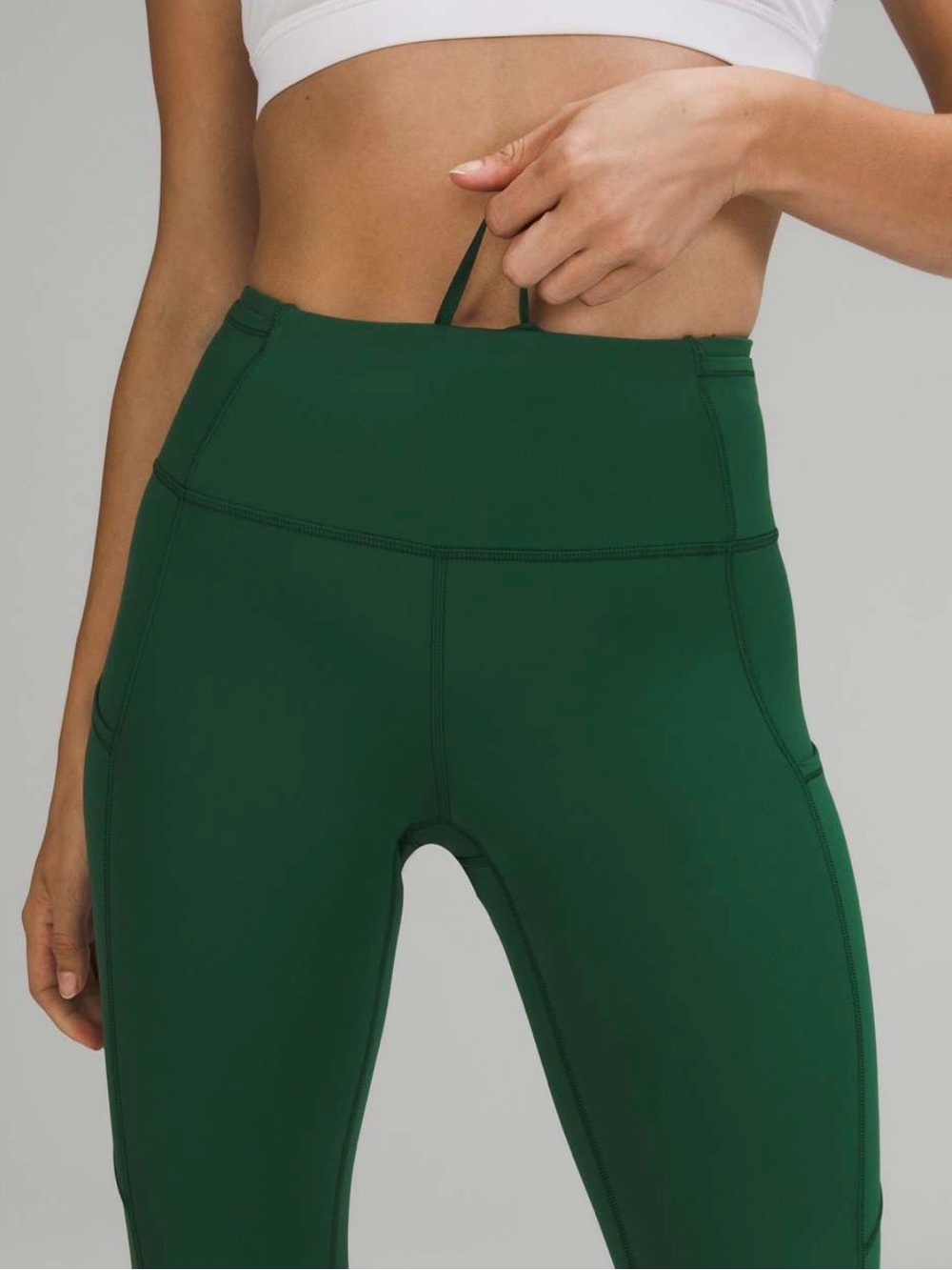 Lululemon Fast and Free High Rise Tights Everglades Green Size 8 Nulux Pockets 💚